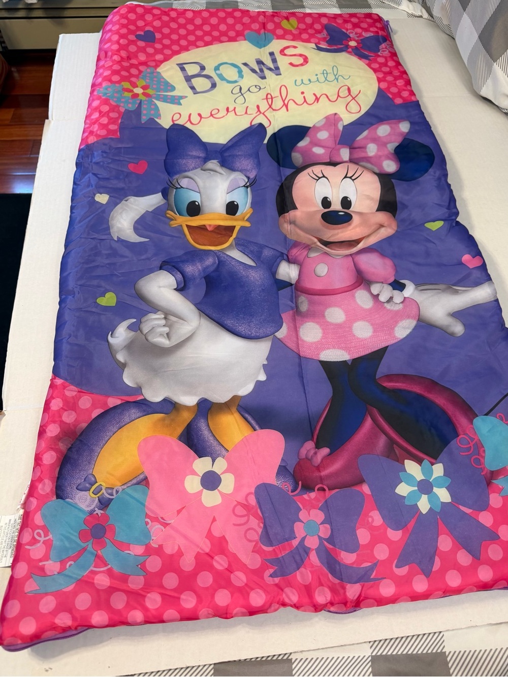 Disney Minnie Mouse Daisy Duck Sleeping bag pink/purple polka dots
